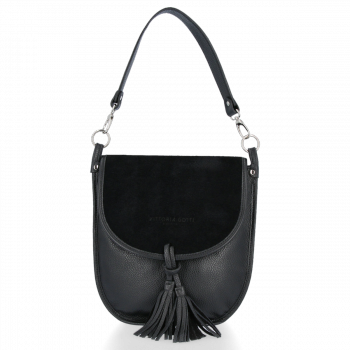 GEANȚĂ DIN PIELE tip poștaș Vittoria Gotti negru V556134