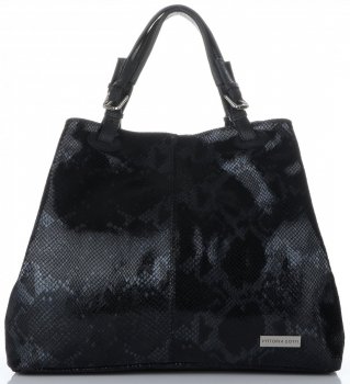 GEANȚĂ DIN PIELE shopper bag Vittoria Gotti negru V898GPIT