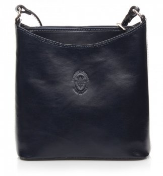 GEANȚĂ DIN PIELE tip poștaș Genuine Leather bleumarin 6001