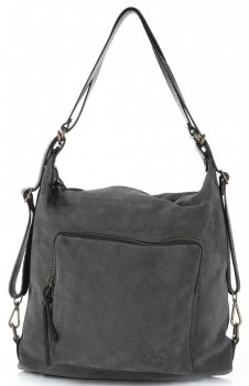 GEANȚĂ DIN PIELE rucsac Vittoria Gotti gri V1670C