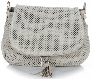 GEANȚĂ DIN PIELE tip poștaș Genuine Leather bej A20E