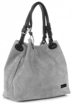 GEANȚĂ DIN PIELE shopper bag Vittoria Gotti gri V90047CH