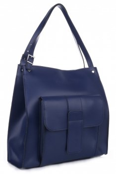 GEANȚĂ DIN PIELE shopper bag Vittoria Gotti bleumarin 8286