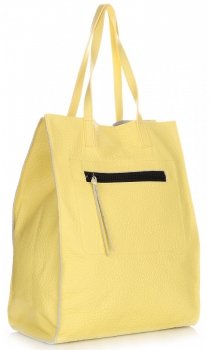 Kožené kabelka shopper bag Vittoria Gotti žltá V8622