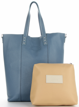 Dámska kabelka shopper bag Vittoria Gotti modrá V693248
