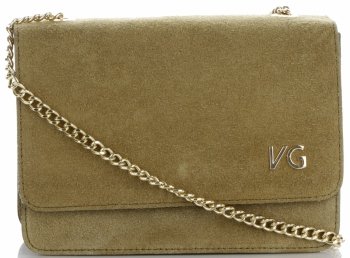 Kožené kabelka listonoška Vittoria Gotti zelená V3084OD