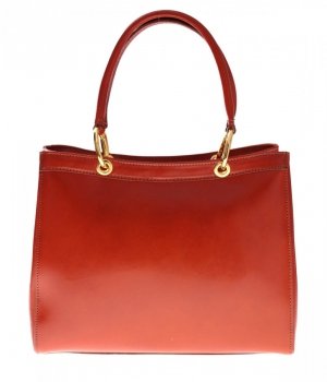 Kožené kabelka kufrík Genuine Leather ryšavá 1000