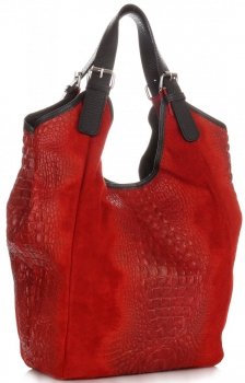 Kožené kabelka shopper bag Vera Pelle červená 9551