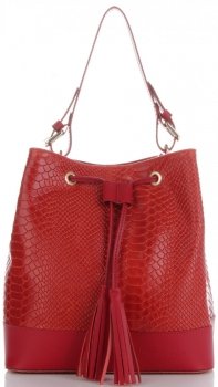 Kožené kabelka shopper bag Vittoria Gotti červená V344