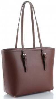 Kožené kabelka klasická Genuine Leather hnedá 3303