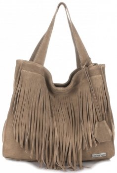 Kožené kabelka shopper bag Vittoria Gotti zemitá V6048