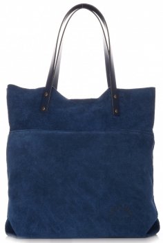 Kožené kabelka shopper bag Vittoria Gotti tmavo modrá V8267
