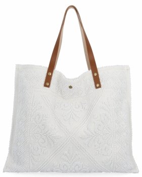 Talianska Kabelka Shopper Bag v Módnych Vzoroch 5887 Bielá