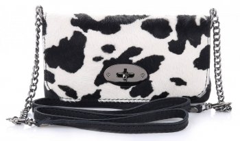 Kožené kabelka listonoška Genuine Leather šedá 1250