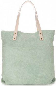 Kožené kabelka shopper bag Vittoria Gotti mätová V8267