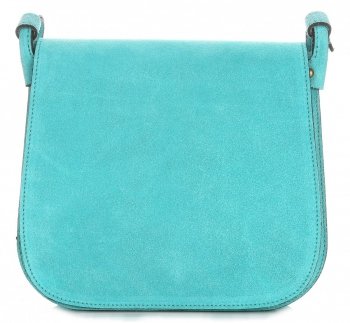 Kožené kabelka listonoška Genuine Leather tyrkysová 0003