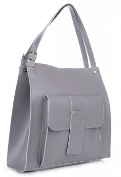 Kožené kabelka shopper bag Vittoria Gotti šedá 8286