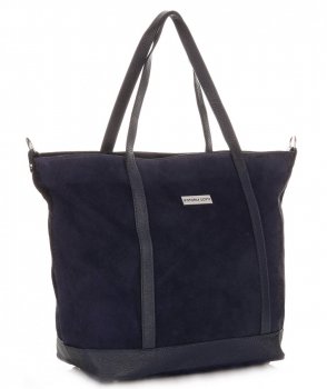 Kožené kabelka shopper bag Vittoria Gotti tmavo modrá V2939
