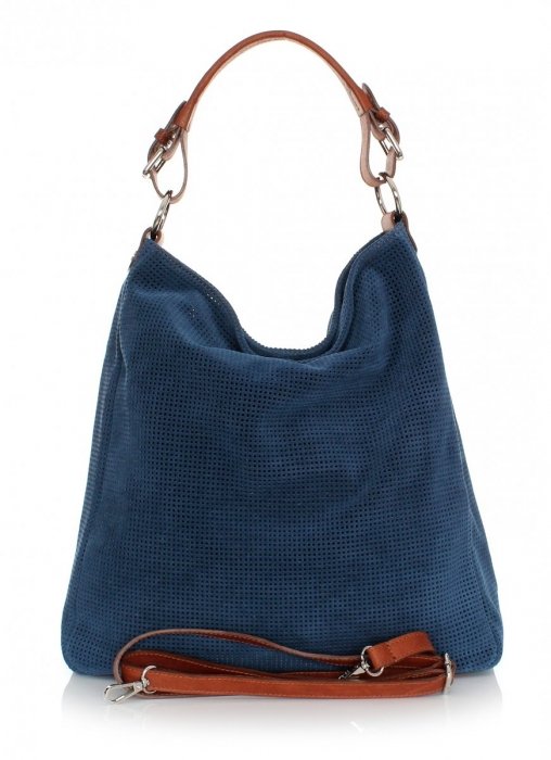 Kožené kabelka univerzální Genuine Leather tmavě modrá 17