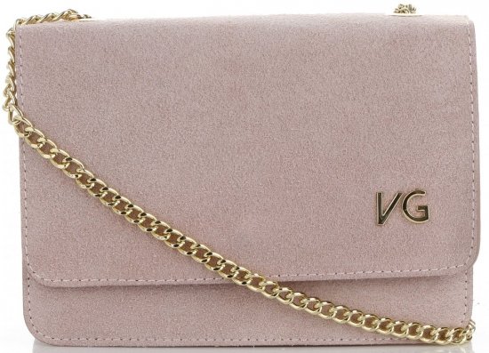 Kožené kabelka listonoška Vittoria Gotti pudrová růžová V3084OD