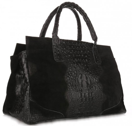 Kožené kabelka kufřík Vera Pelle černá 1597
