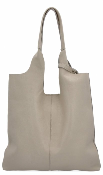 Italská Kožená Kabelka Shopper Bag s Kosmetickou 165 Béžová