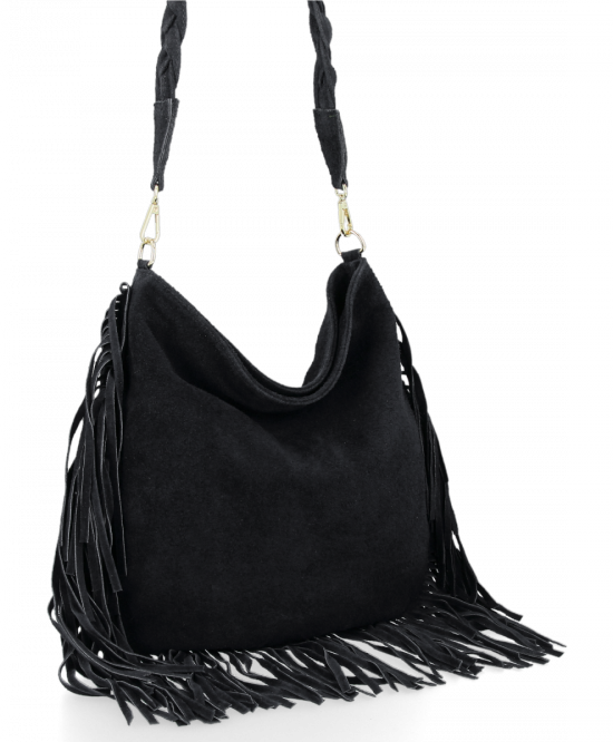 Kožené kabelka univerzální Vittoria Gotti černá B60