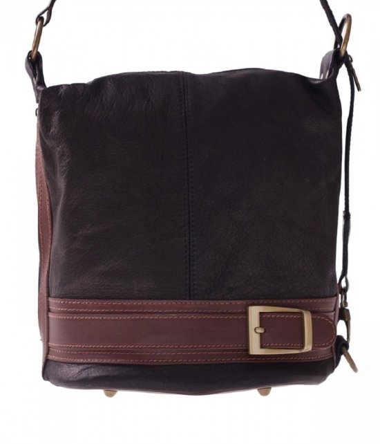 Kožené kabelka batůžek Genuine Leather černá 6010