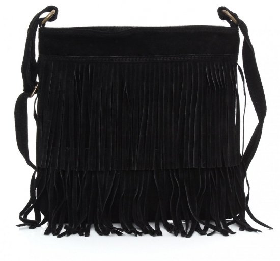 Kožené kabelka listonoška Genuine Leather černá 223