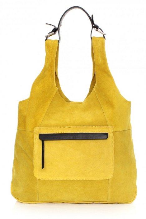 Kožené kabelka shopper bag Genuine Leather žlutá 8023