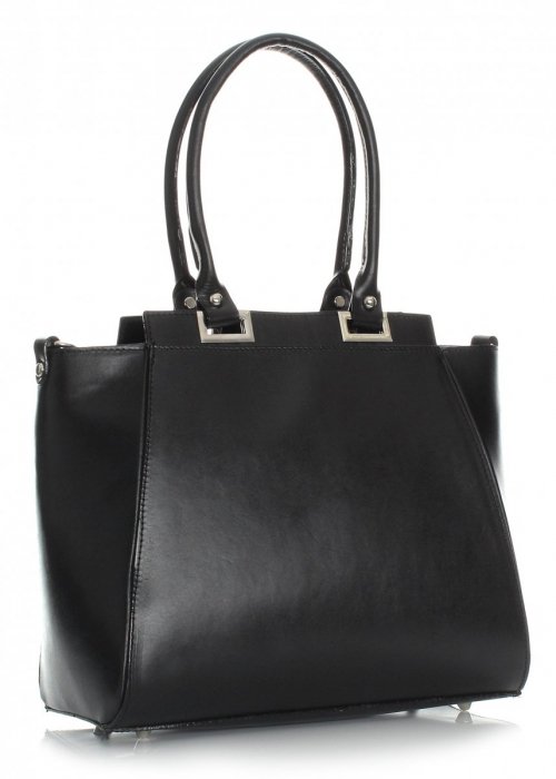 Elegantní kožená kabelka černá