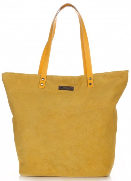 Kožené kabelka shopper bag Vittoria Gotti žlutá V915