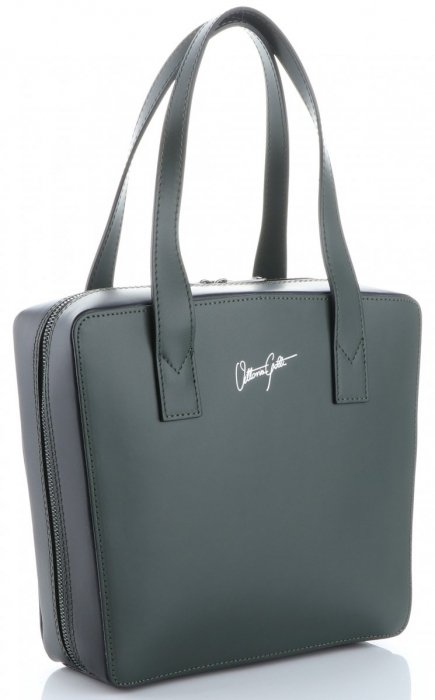 Kožené kabelka kufřík Vittoria Gotti lahvově zelená V6556