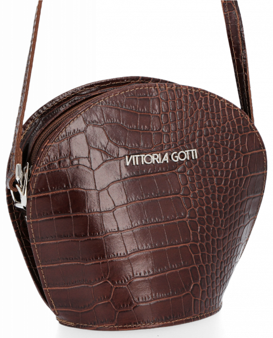 Kožené kabelka listonoška Vittoria Gotti hnědá VG806