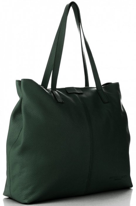 Kožené kabelka shopper bag Vittoria Gotti lahvově zelená V5705