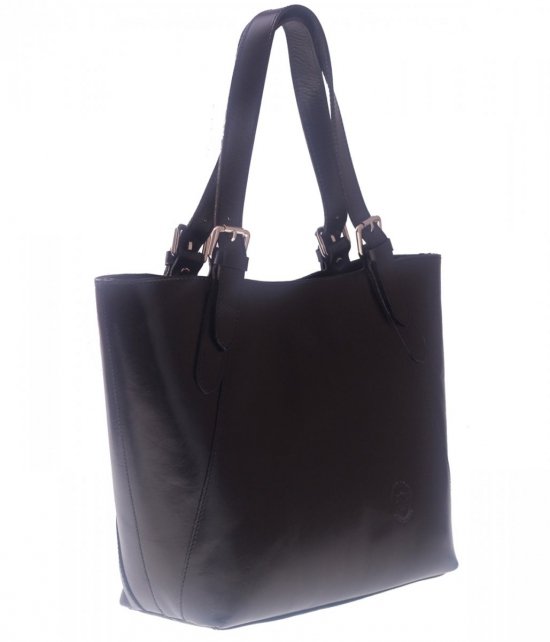 Univerzální kožená kabelka na každodení nošení černá