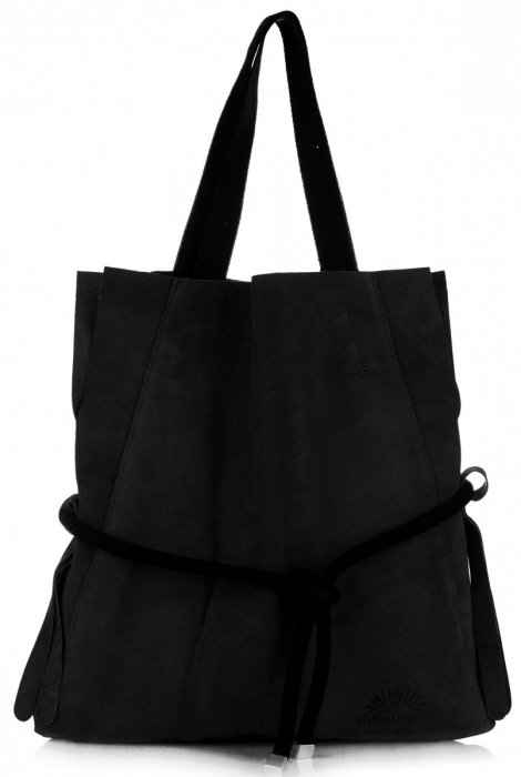 Bőr táska shopper bag Vittoria Gotti fekete V26A