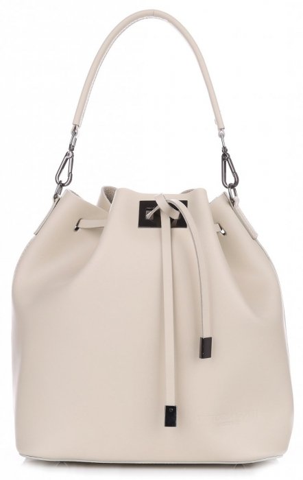 Bőr táska shopper bag Vittoria Gotti bézs 8224