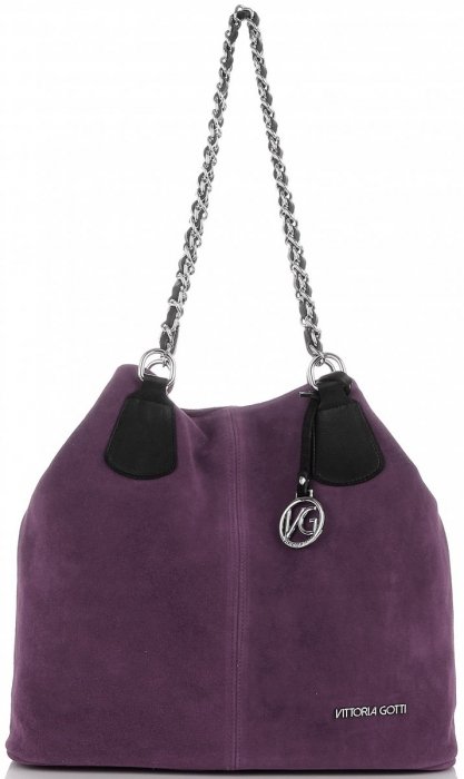 Bőr táska shopper bag Vittoria Gotti ibolya V3081
