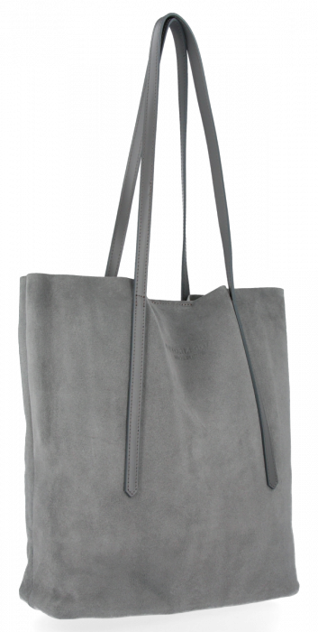 Bőr táska shopper bag Vittoria Gotti szürke V6590C