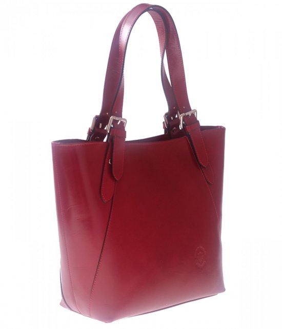 Bőr táska univerzális Genuine Leather piros 941