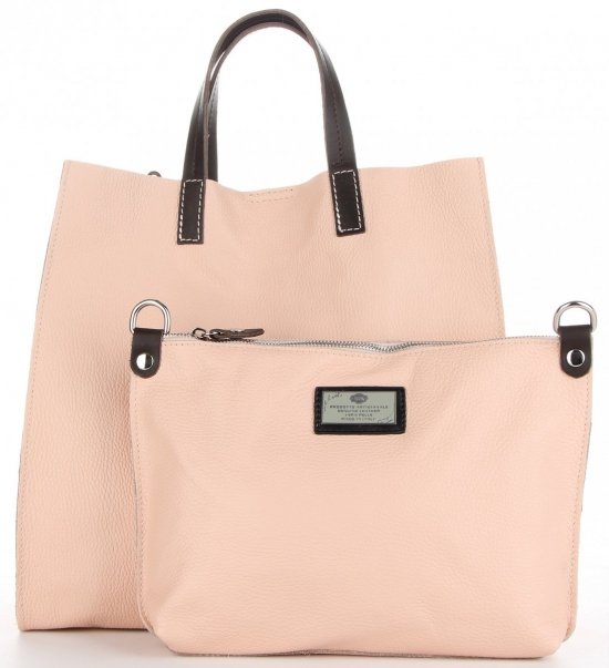 Bőr táska univerzális Genuine Leather púderrózsaszín 691756