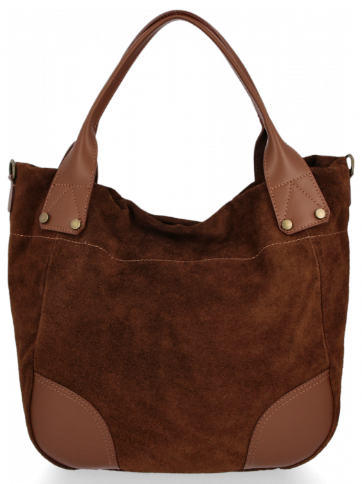 Bőr táska univerzális Genuine Leather barna 811746