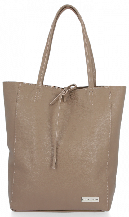 Bőr táska shopper bag Vittoria Gotti földszínű V21E