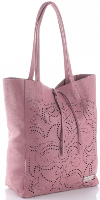Bőr táska shopper bag Vittoria Gotti piszkos rózsaszín V299F