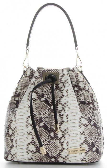 Bőr táska shopper bag Vittoria Gotti fekete V8224-1