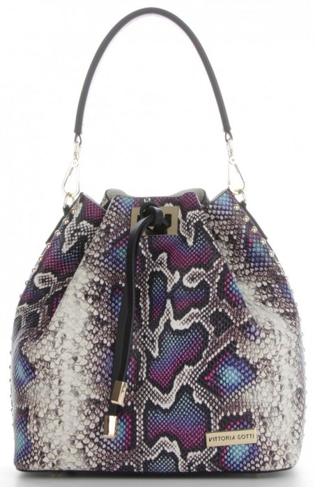 Bőr táska shopper bag Vittoria Gotti ibolya V8224-1