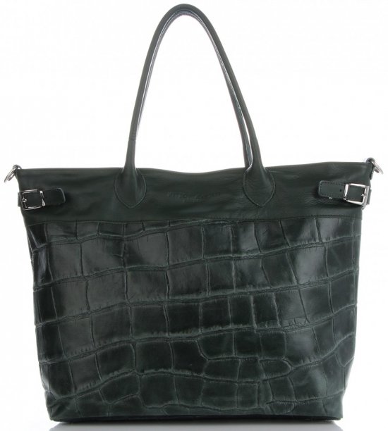 Bőr táska shopper bag Vittoria Gotti palackzöld V691622