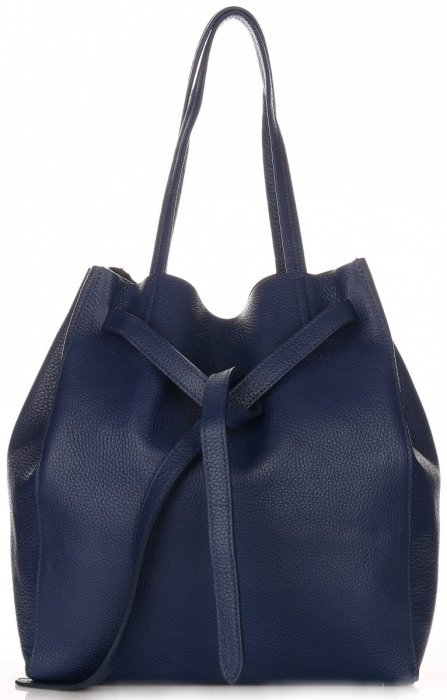 Bőr táska shopper bag Genuine Leather tengerkék 1158