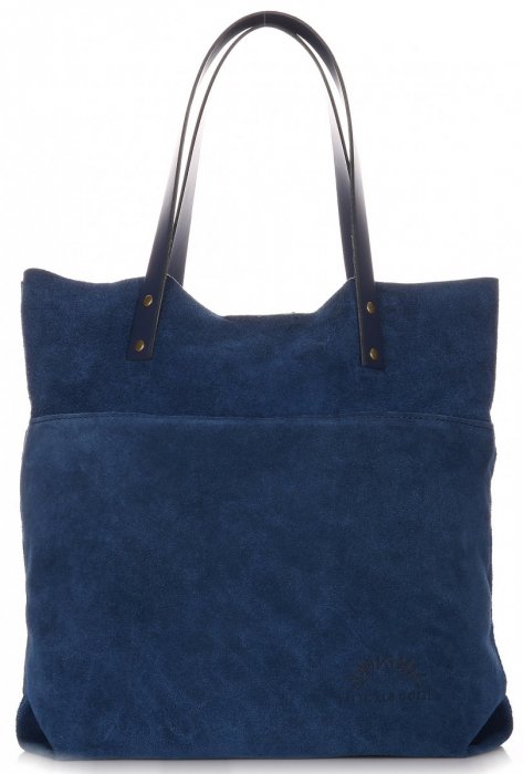 Bőr táska shopper bag Vittoria Gotti tengerkék V8267